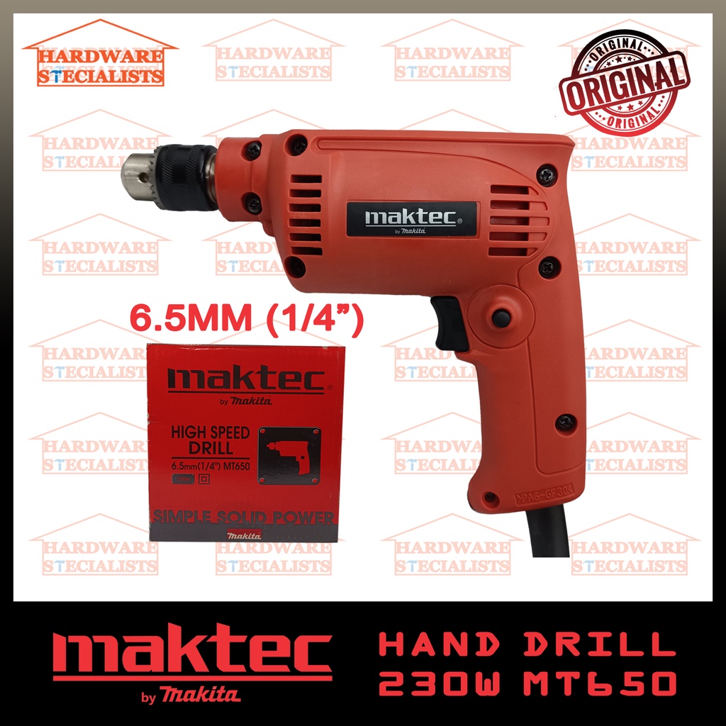 Maktec Hand Drill 1/4" 230W MT650 Original Authentic Shopee Philippines