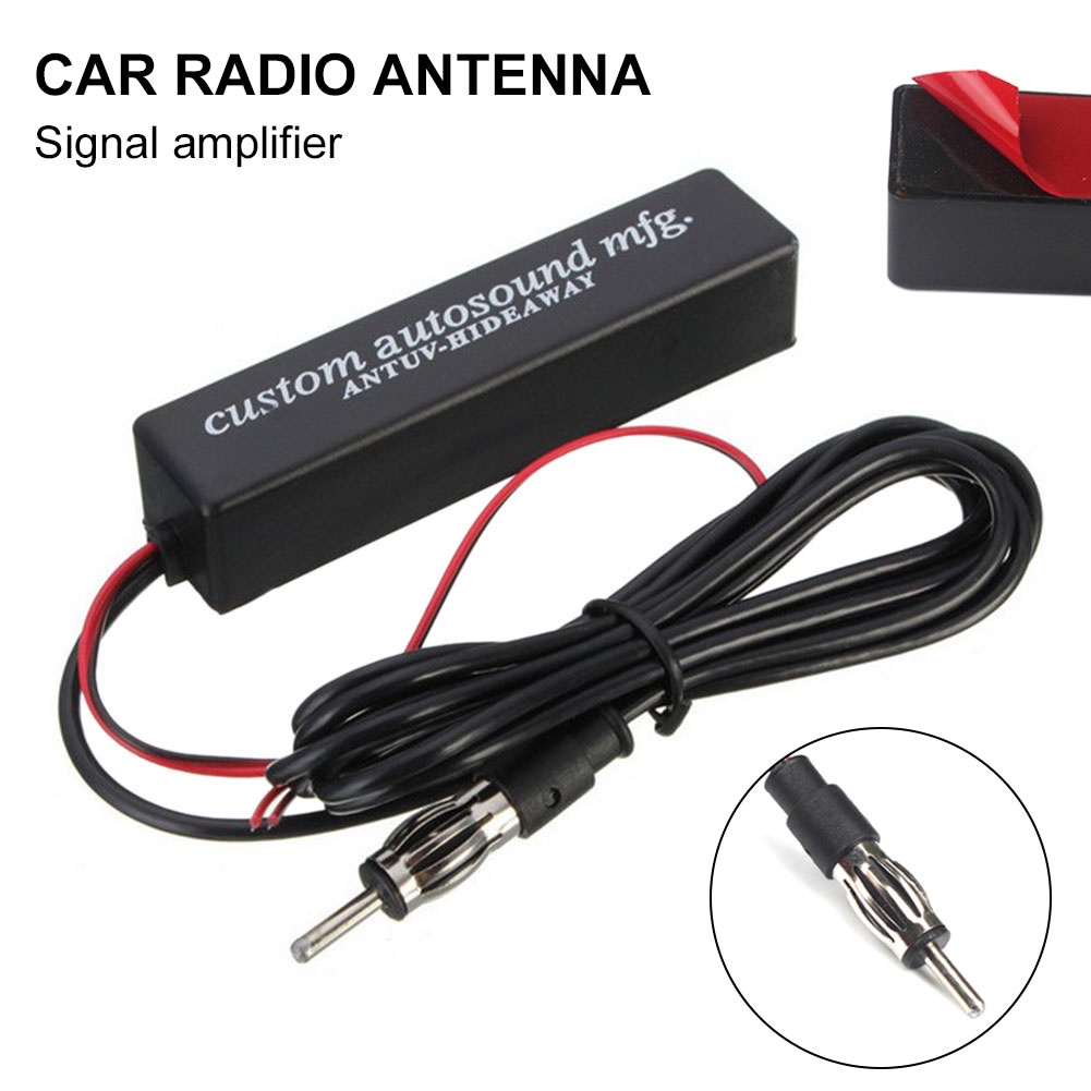 Universal Car AM/FM Radio Antenna Amplifier 12V Hidden Antenna Signal