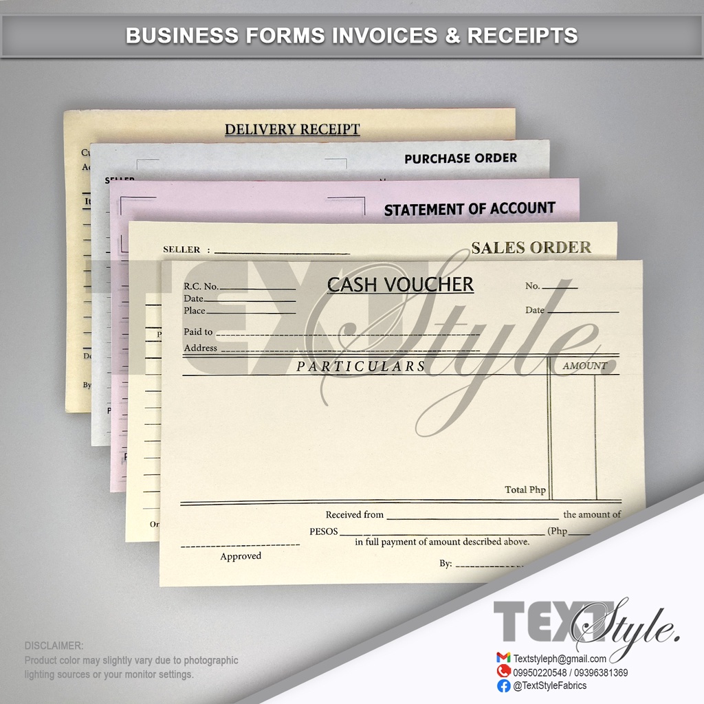 Textstyle Delivery Receipt Sales Order Slip Purchase Order Statement
