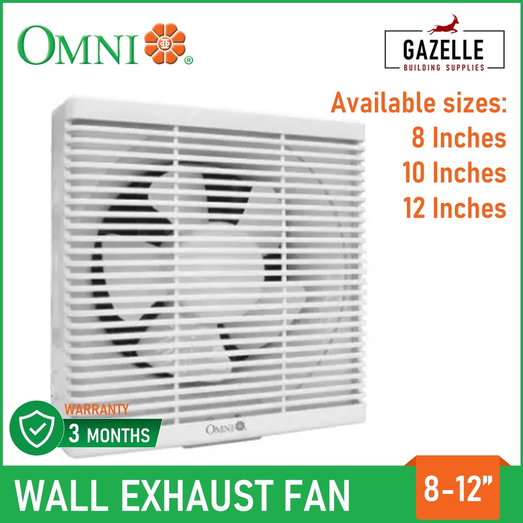 Omni Wall Mounted Exhaust Fan 8" 10" 12" XFW200 XFW250 XFW300