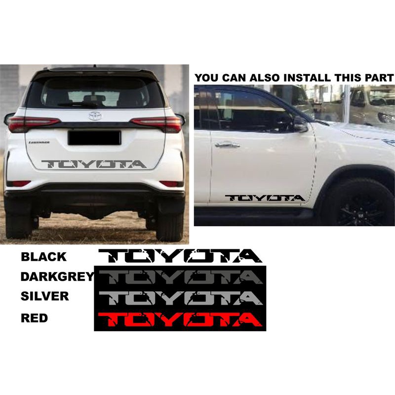 1pc Toyota Fortuner Tailgate Sticker Design Shopee Philippines