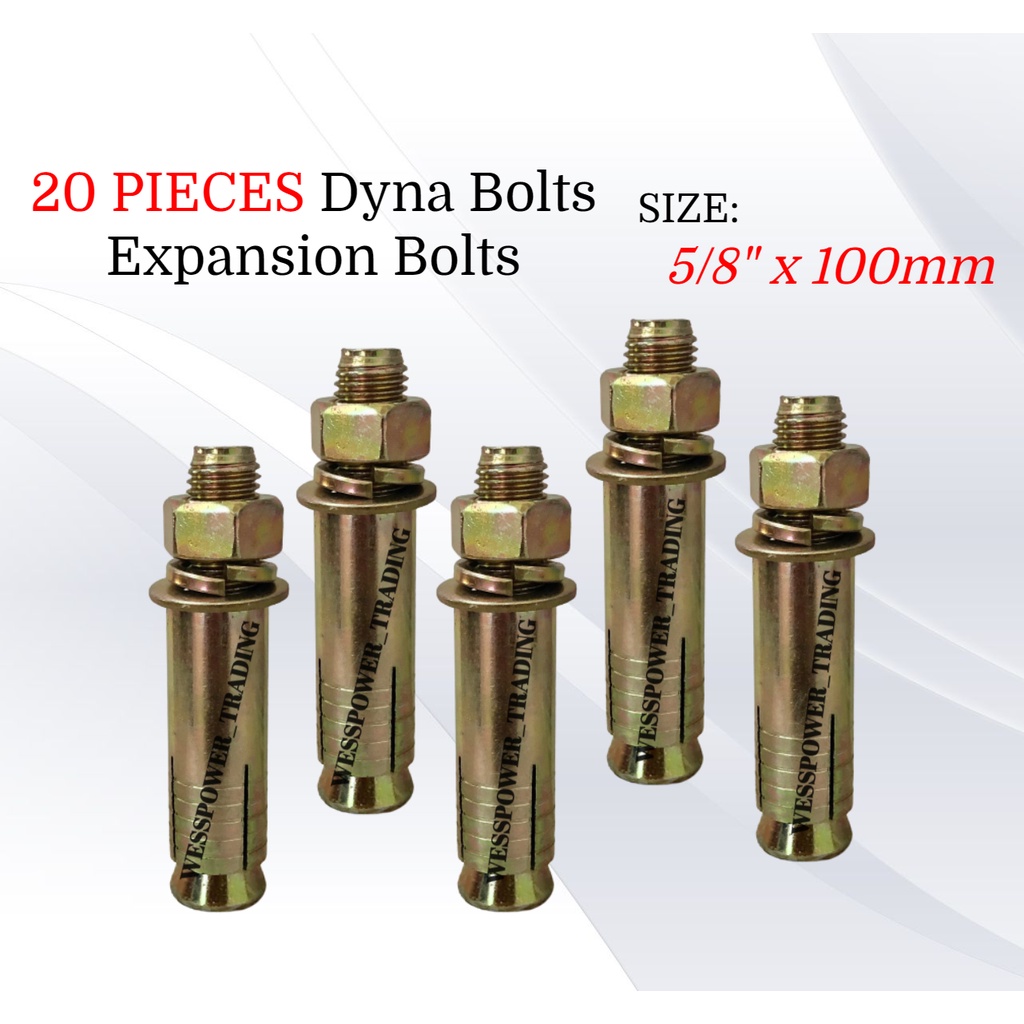 WPT5390 20pcs 5/8" x 100mm Dyna Bolt ( Sleeve Anchor ) or (Expansion