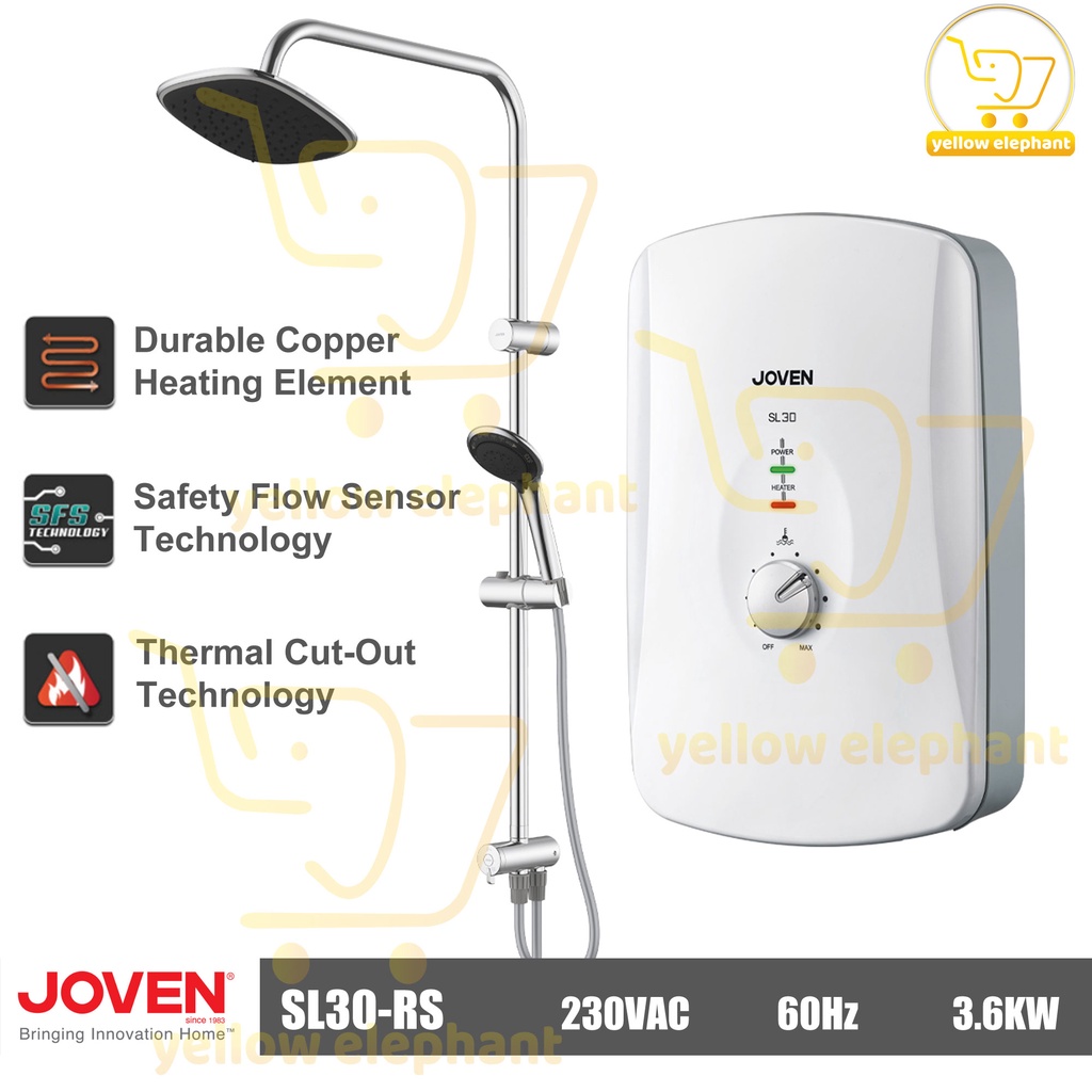 Joven Instant Hot Shower Heater Single Point w/ Rain Shower and
