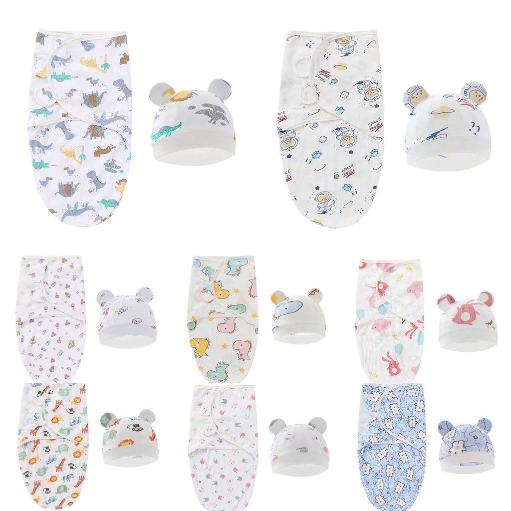 swaddle baby new born sleeping bag sack infant wrappers wrap baby hat