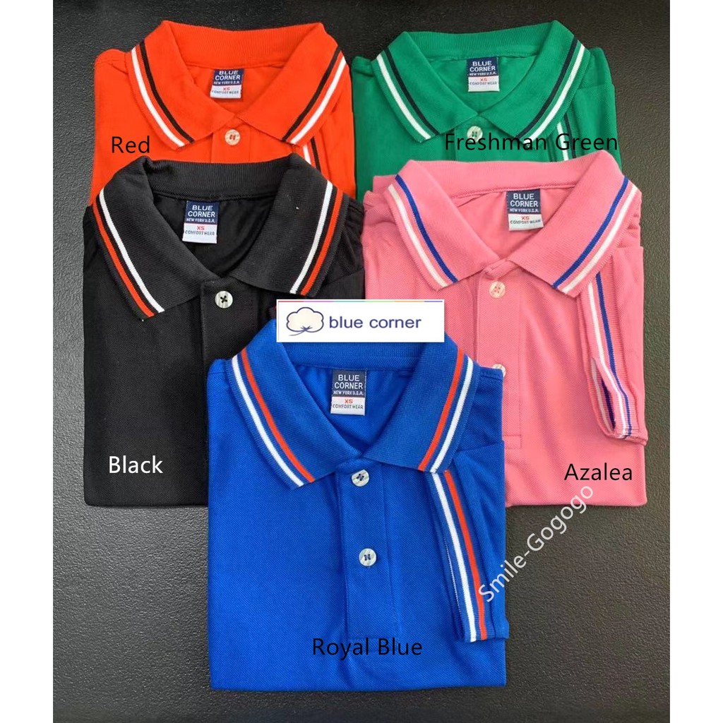 Blue Corner Men's Polo Shirt Colored with Lining Style2 Shopee