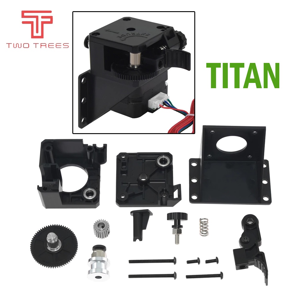 Titan Extruder Full Kit with NEMA17 Stepper Motor for 3D Printer both
