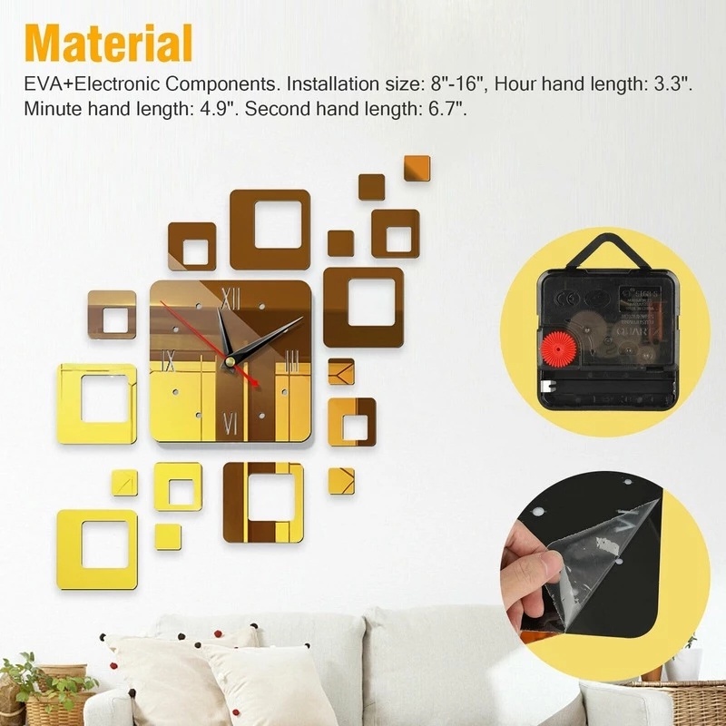 BrandnewModern Style DIY 3d Large Wall Clock Stickers Kitchen Clocks