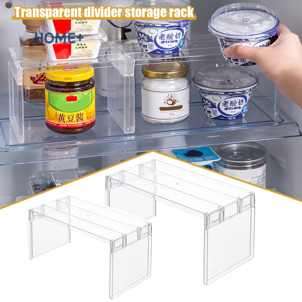Transparent Assemble Fridge Shelf Divider Space Saving Rack