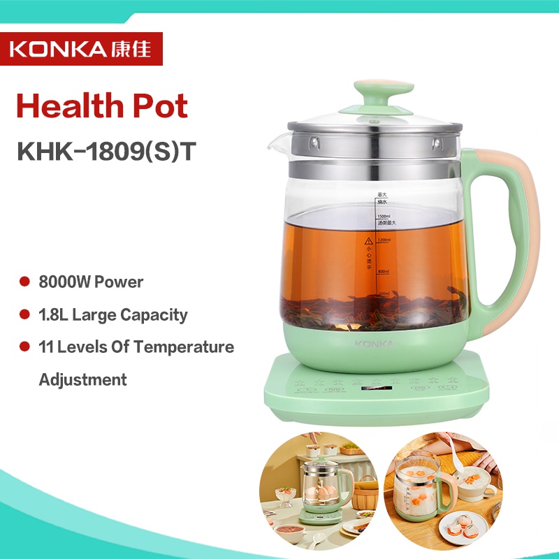 KONKA 1.8L Health Pot Electric Kettle Portable Multi Cooker Tea Dessert