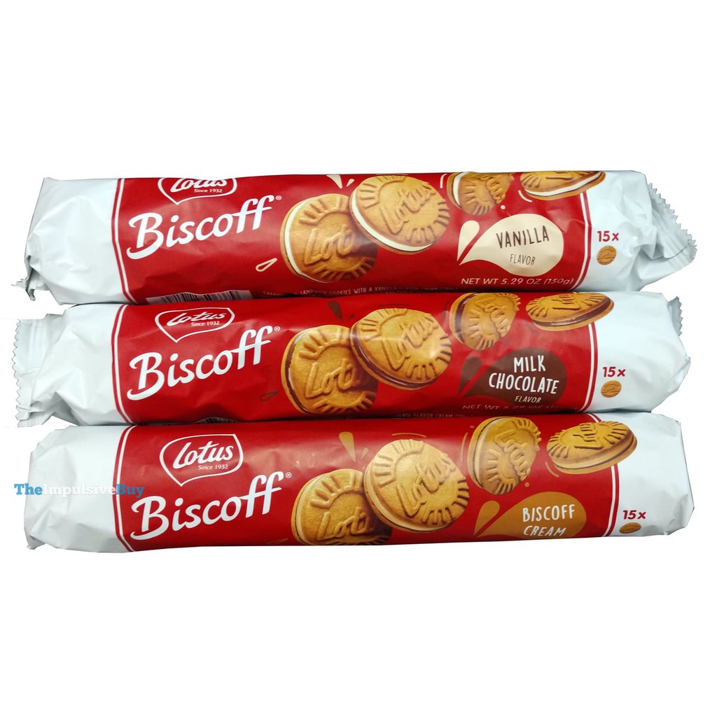 Lotus Biscoff Sandwich Cookies Biscuit Vanilla / Biscoff Cream / Milk