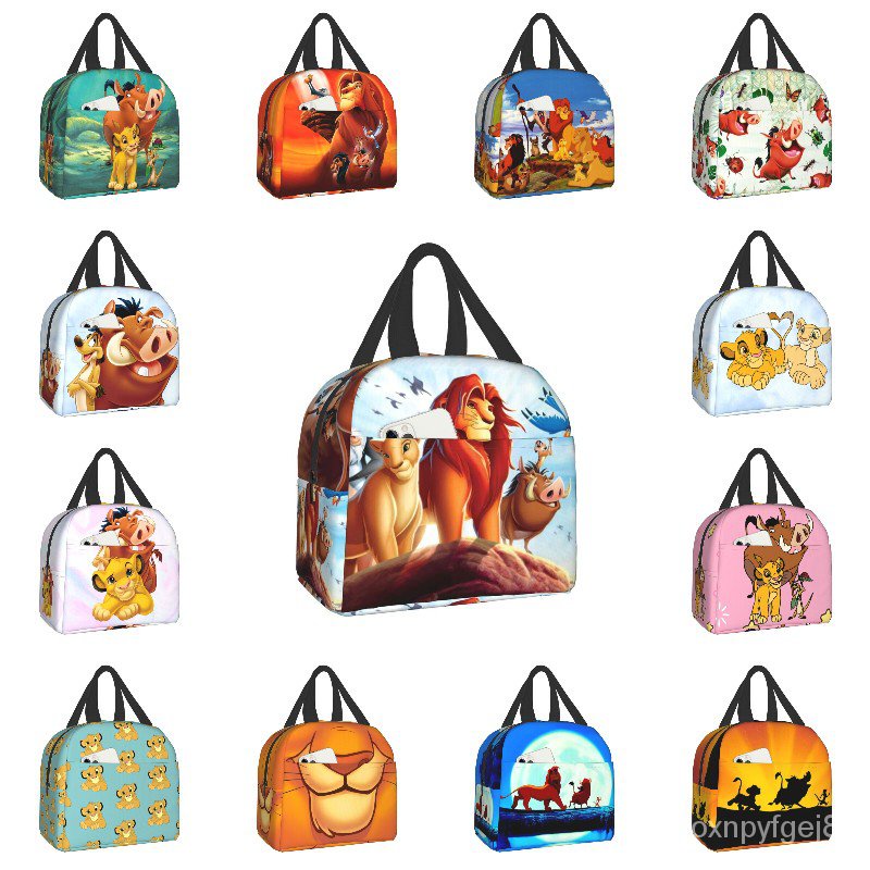 King Lion Simba Cartoon Movie Insulated Lunch Bag for Women Leakproof