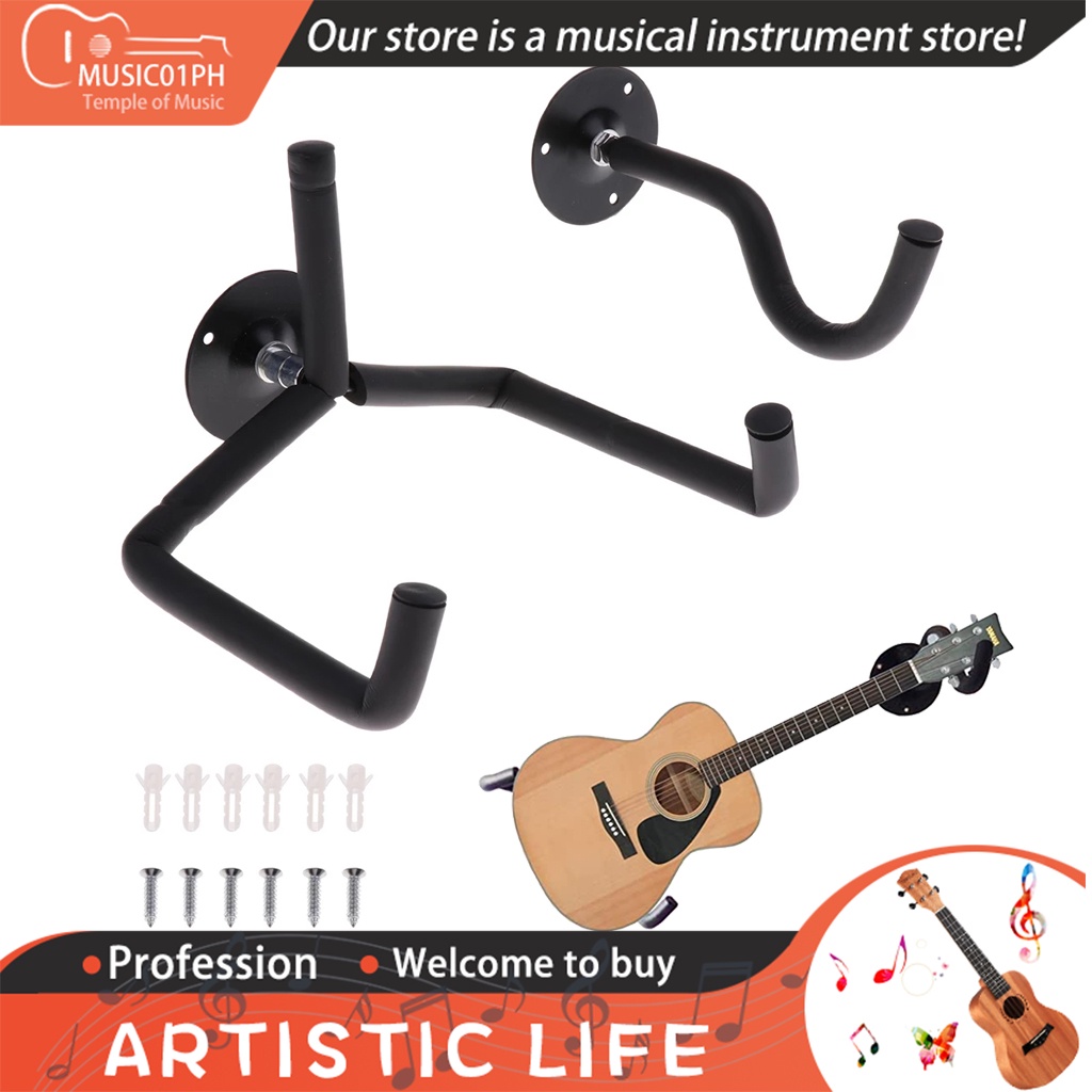 2pcs Guitar Wall Hanging Hook Holder Horizontal Guitar Stand Rack