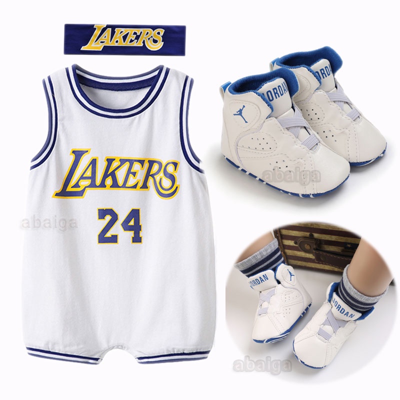 Baby Romper Lakers Jersey Cotton Basketball Jersy Bodysuit for Baby Boy