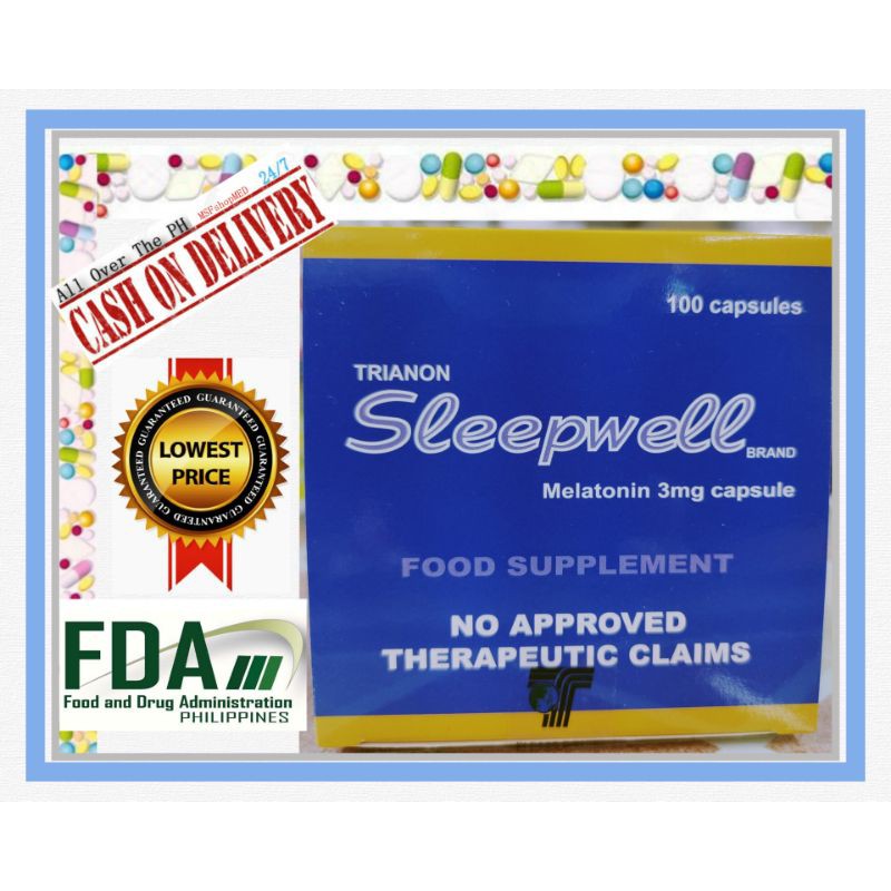 SLEEPWELL MELATONIN TRIANON 3mg Capsule (by 10 capsules) Shopee