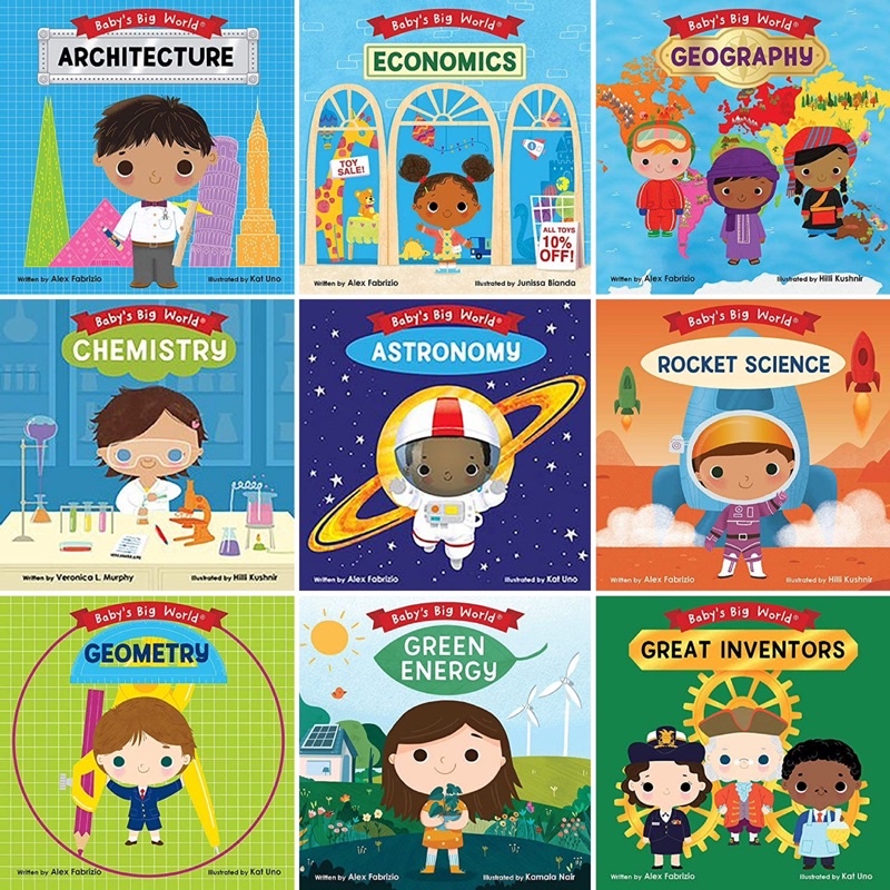 Children's book Baby's Big World English 101 STEM Baby University loves science board for babies