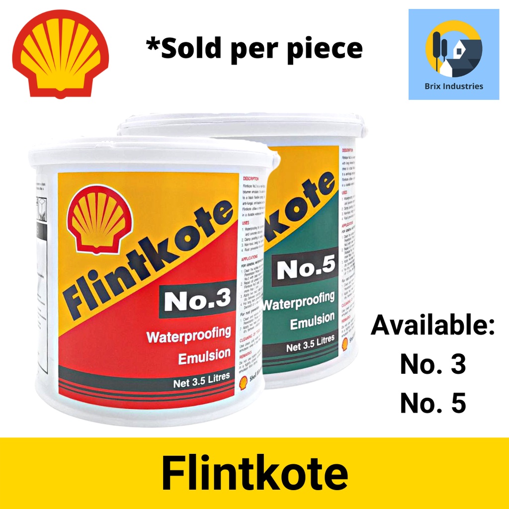 Shell Flintkote Waterproofing Emulsion 3.5 Liters No. 3 or No. 5 Brix