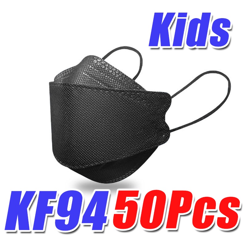 50Pcs KF94 kf94 kids Rabbit Korean Face Mask Set Pandacar Black White