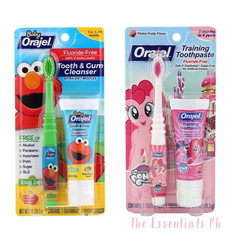 Orajel Baby 324months tooth brush tooth paste Flouride Free Shopee
