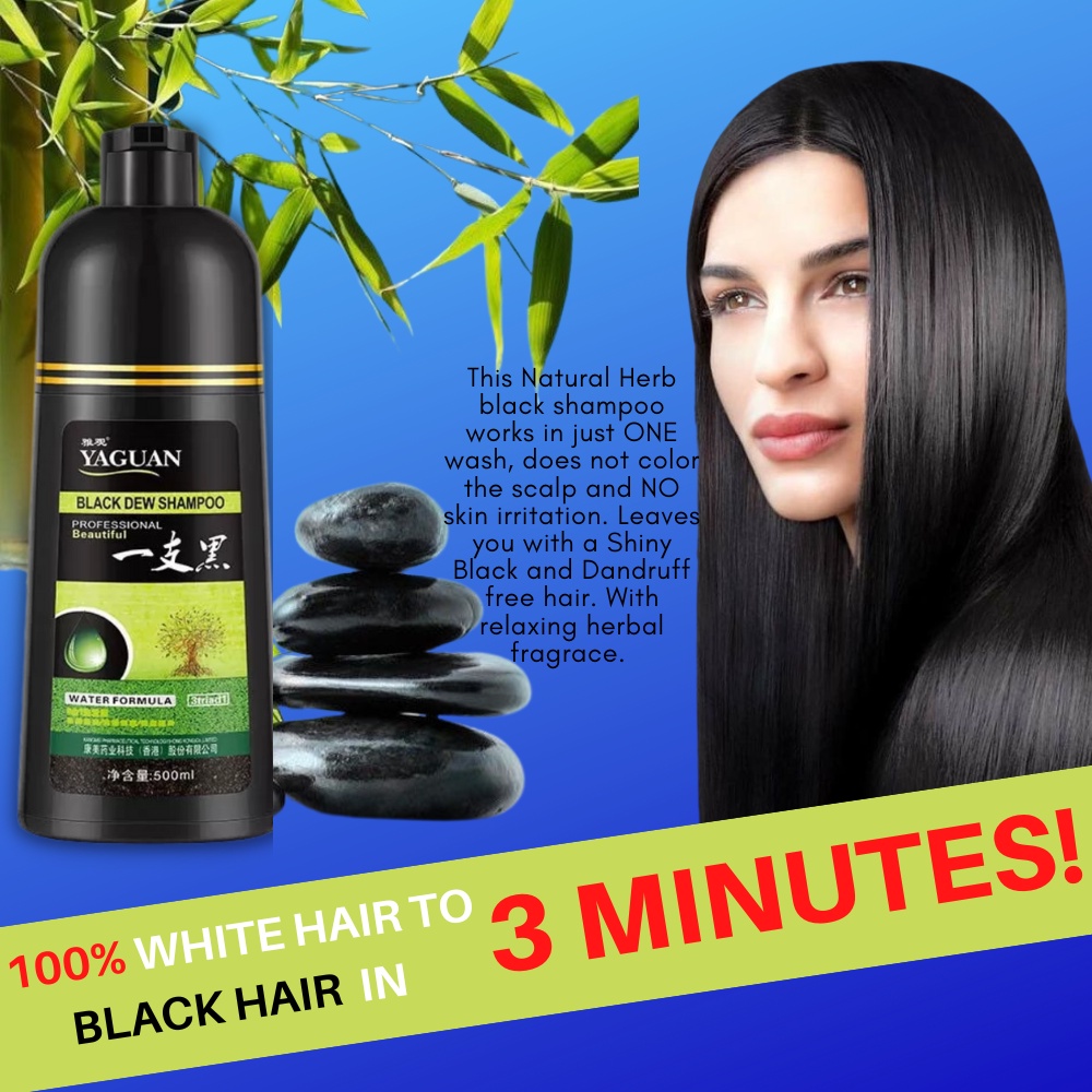 Japan One Wash Black Hair Dye Shampoo No Irritation Herbal White Hair