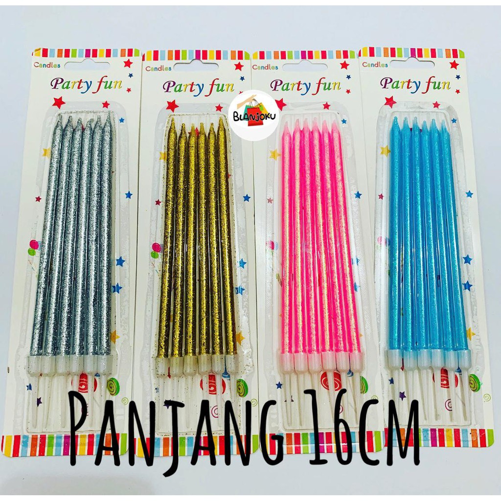 LILIN Glitter Long Candles/Birthday Cake Candles/Birthday Candles/Long