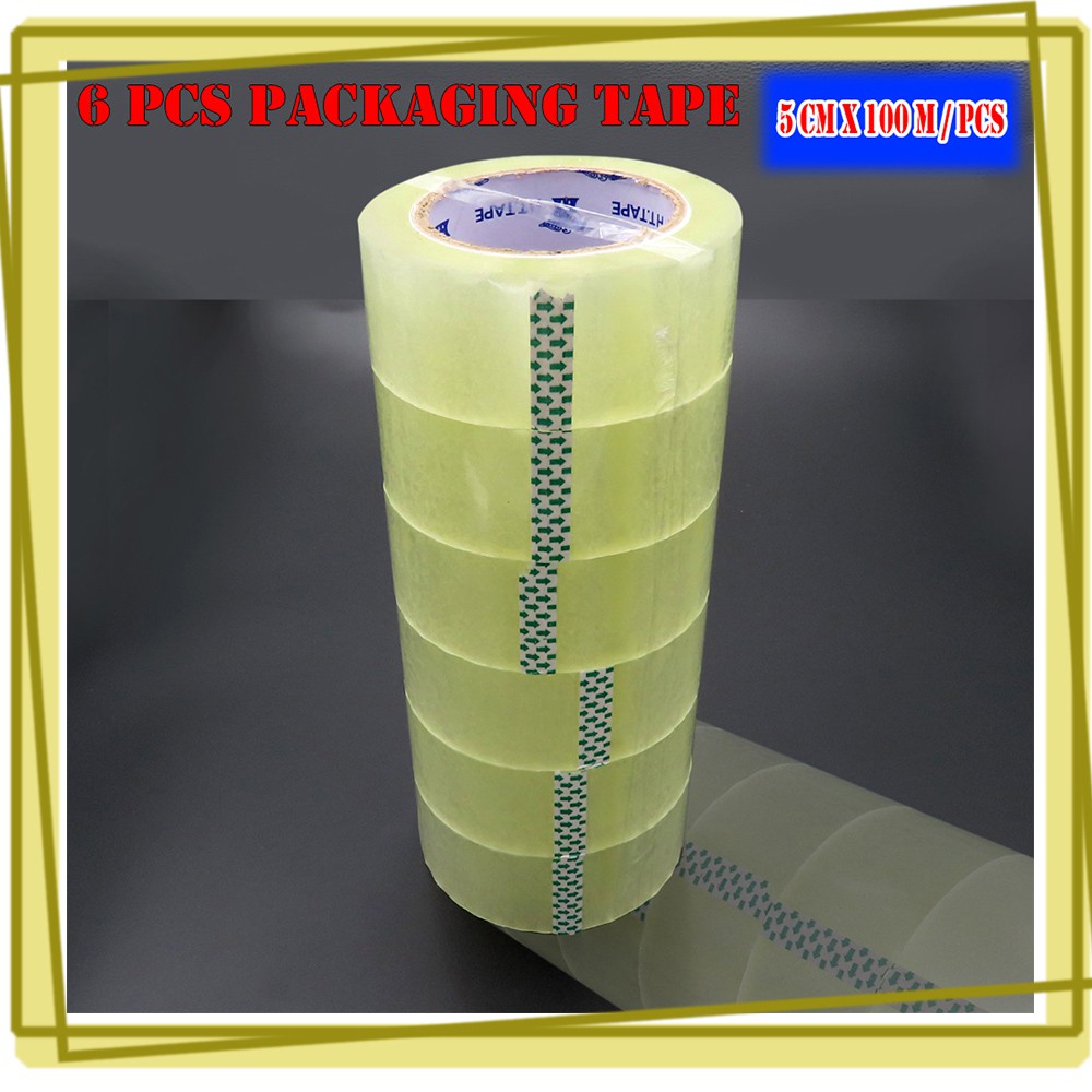 Scotch Packaging Tape Super Clear 6pcs Excellent good (2inchX100m