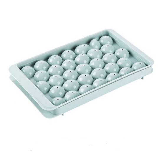 Zeus 33 Compartment Round Ice Cube Shaper with Square Lid DIY Freeze