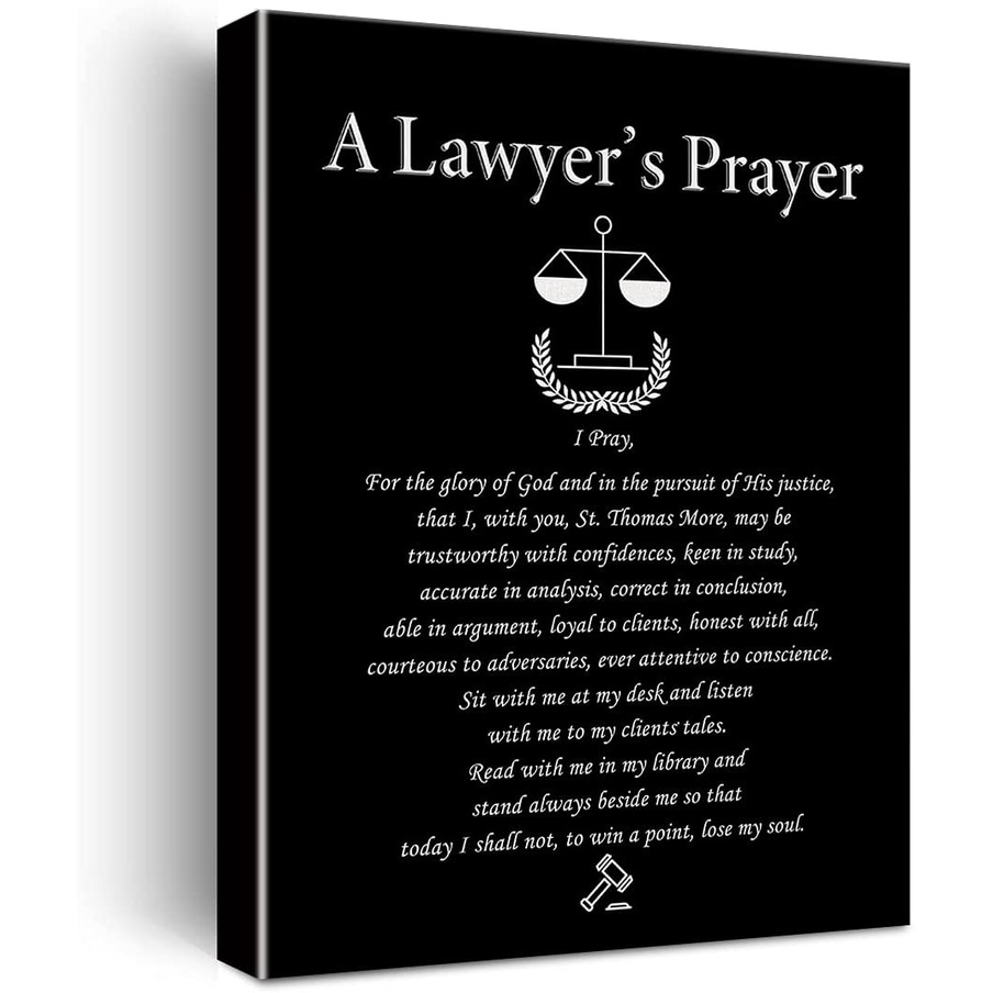 Lawyer Gifts for Women Men Lawyers Prayer Poster Canvas Wall Art