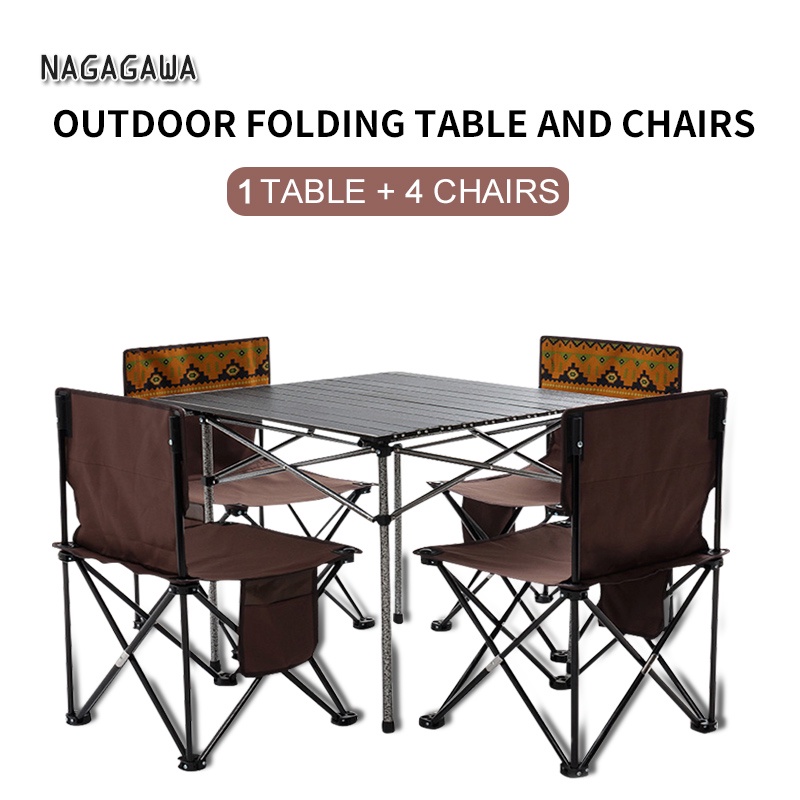 Outdoor folding tables and chairs portable aluminum alloy folding 5