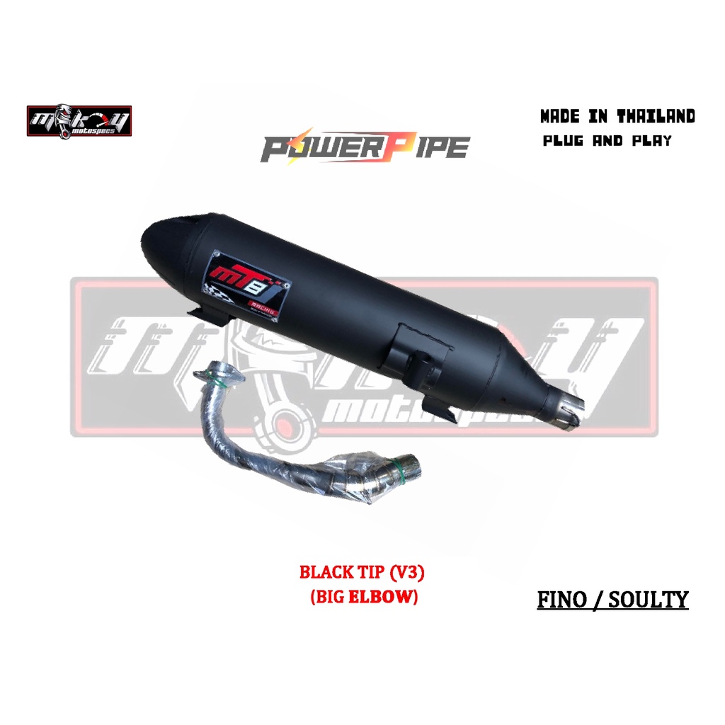 MT8 EXHAUST PIPE FOR FINO FI ARM/SOULTY V3 BLACK TIP ( TAMBUTSO/MUFFLER