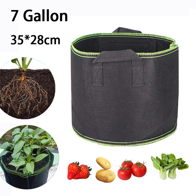7 Gallon Hand Held Plant Grow Bags Fruit Plants Thicken Plant Growing