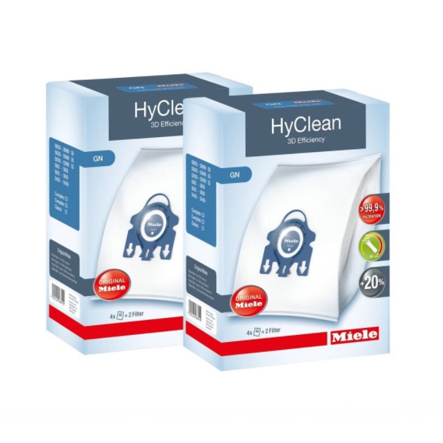 Miele HyClean 3D Cleaner Dust Bag GN (S638,S5000,S8000,C3 Series) / HyClean bags and 2 cutto