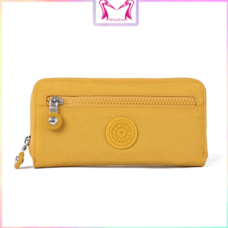 Mindesa Women's Long Wallet Card Holder Two Layer Zipper Organizer