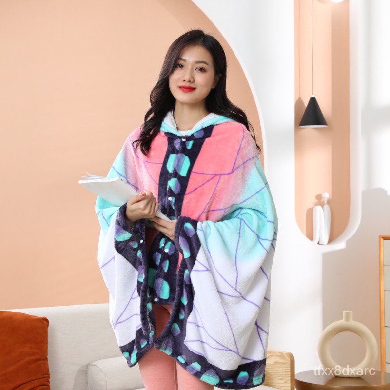 jdsShinobu Kochou Kimetsu No Yaiba Cape Blade Demon Slayer Blanket
