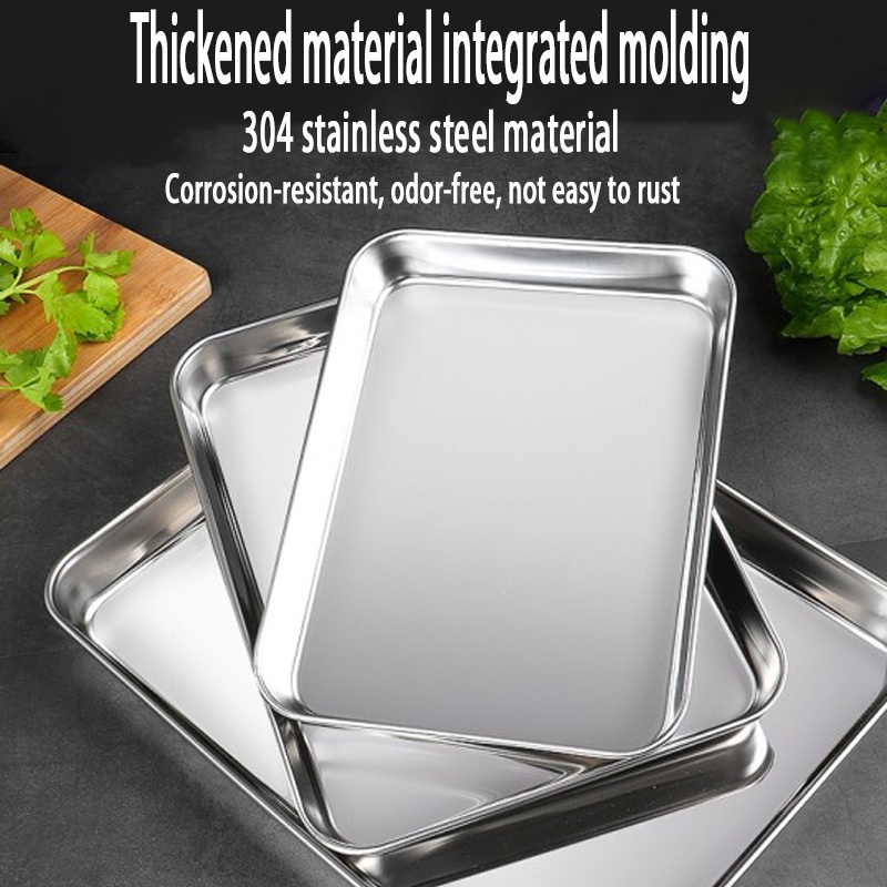 Easy Clean Baking Sheets Stainless Steel Bake Pans Oven Tray Cookie
