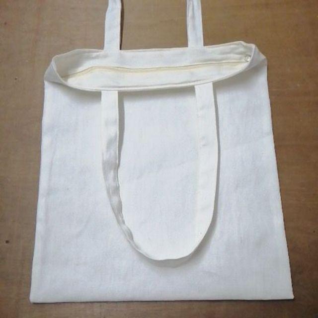Plain Canvas Tote Bag with Zipper Shopee Philippines