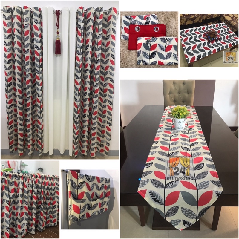 Red Leaf Ring Curtains Shopee Philippines