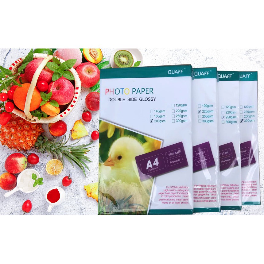 QUAFF DOUBLE SIDE GLOSSY PHOTO PAPER 120/140/160/200/220/250/300/GSM