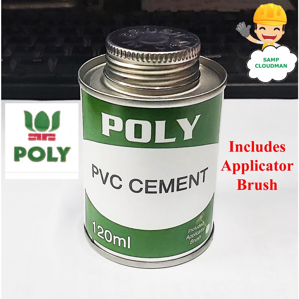 Poly PVC Cement 120ml with Applicator Brush Solvent Cement Can Pipe