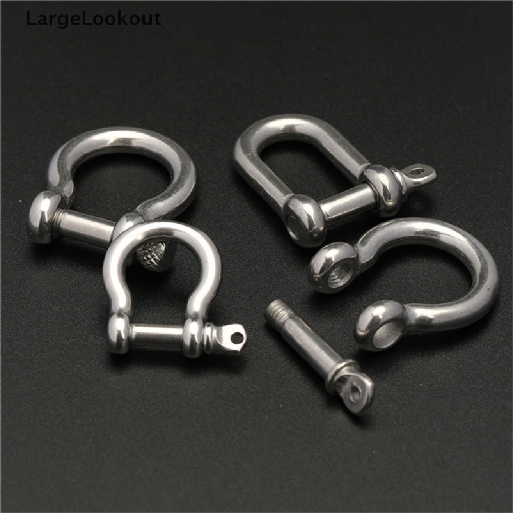 [LargeLookout] 1 Pcs Stainless Steel Carabiner D Bow Shackle Fob Key