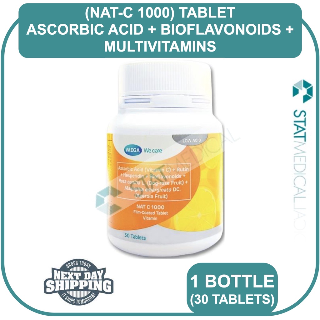 Nat C 1000mg Tablet Ascorbic Acid + Bioflavonoids + Multivitamins 1 box