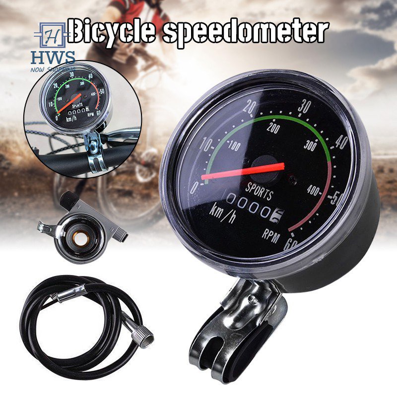 COD☀Bicycle Bike Speedometer Analog Mechanical Odometer With Hardware