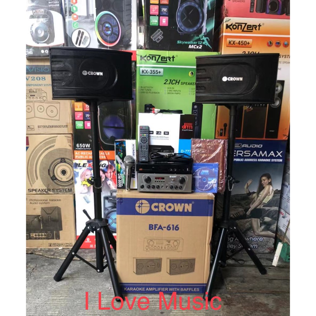 Videoke set Megapro D777 MIDI player w/ Crown BFA616 karaoke amplifier