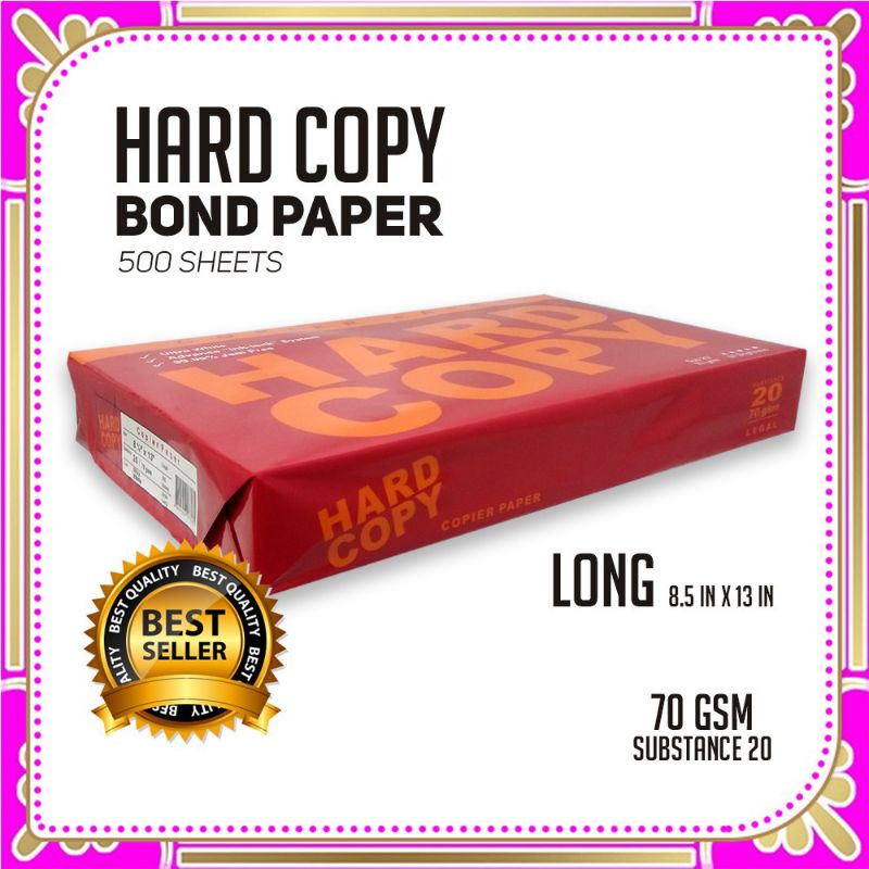 Hard copy bond paper short / Long and A4 Shopee Philippines
