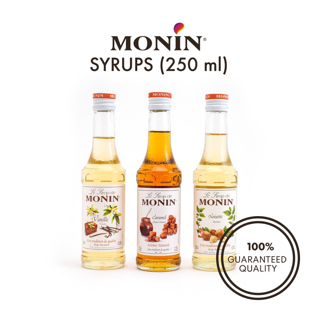 Monin Syrup 250ml (Vanilla,Caramel,Hazelnut,Salted Caramel,Passion