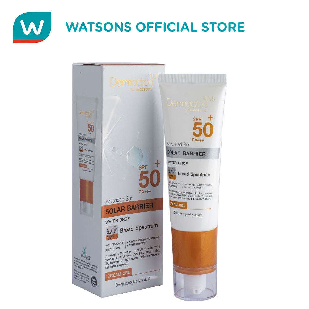 DERMACTION PLUS BY WATSONS Advanced Sun Water Drop Cream Gel SPF50 40ml
