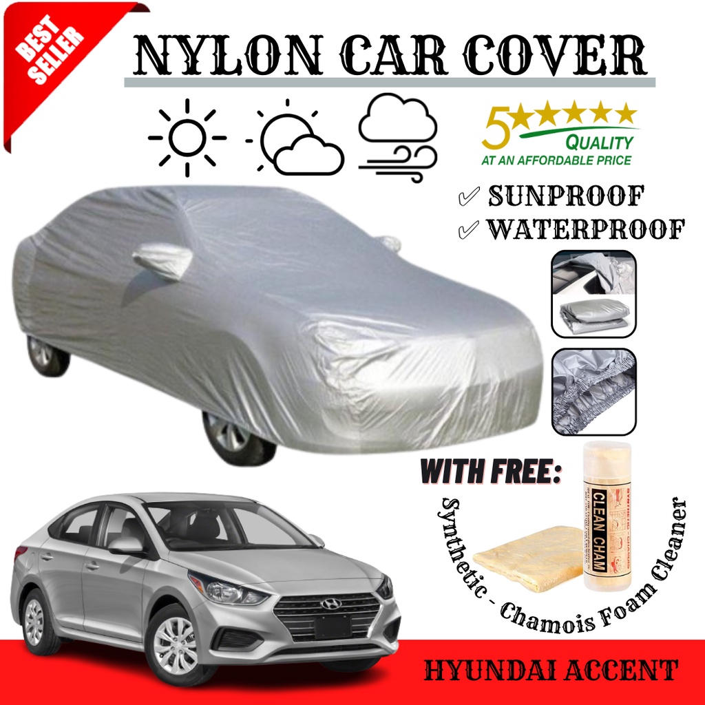 HYUNDAI ACCENT CAR COVER NYLON WATERPROOF HIGH QUALITY WITH FREE