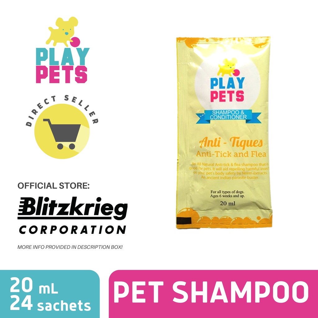 Play Pets Shampoo Sachet Anti Tick and Flea 20ML/24pcs Shopee Philippines