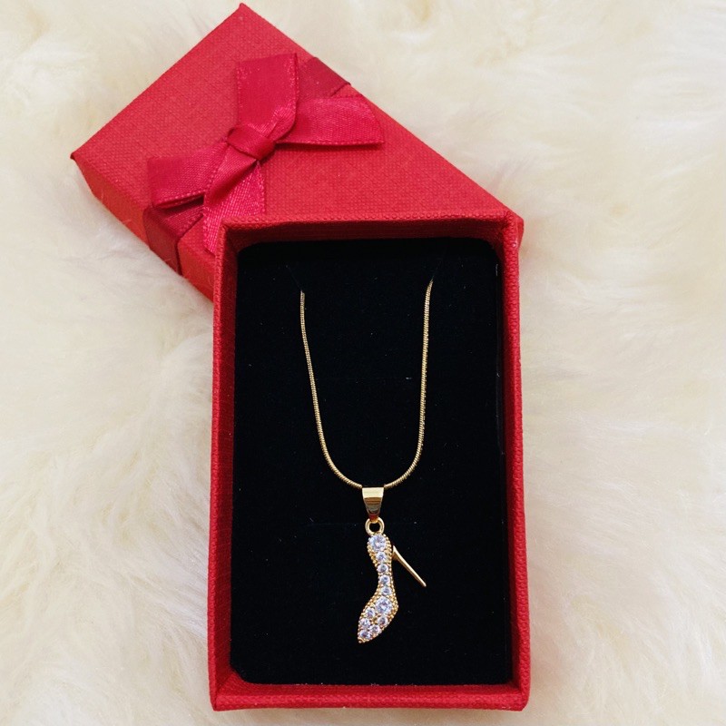 Disney Princess Cinderella Necklace with free box 18K Gold Tala
