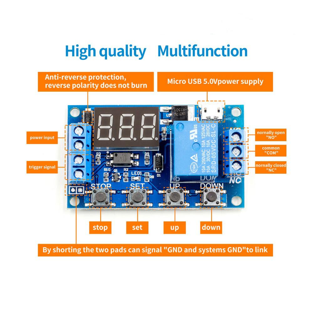630V Relay Module Switch Trigger Time Delay Circuit Timer Cycle