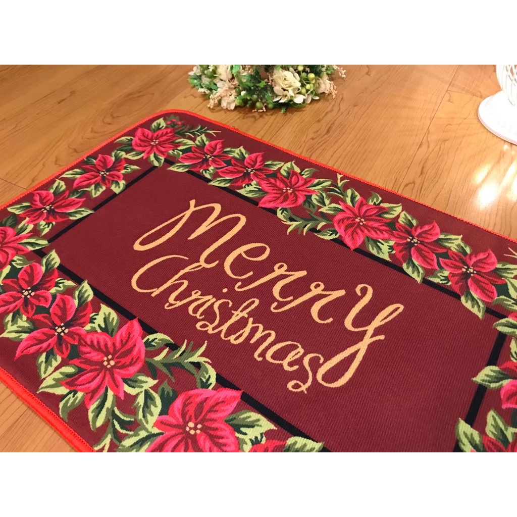 Christmas Doormat Xmas Doormat Santa Claus Gifts Snowman Printed Indoor